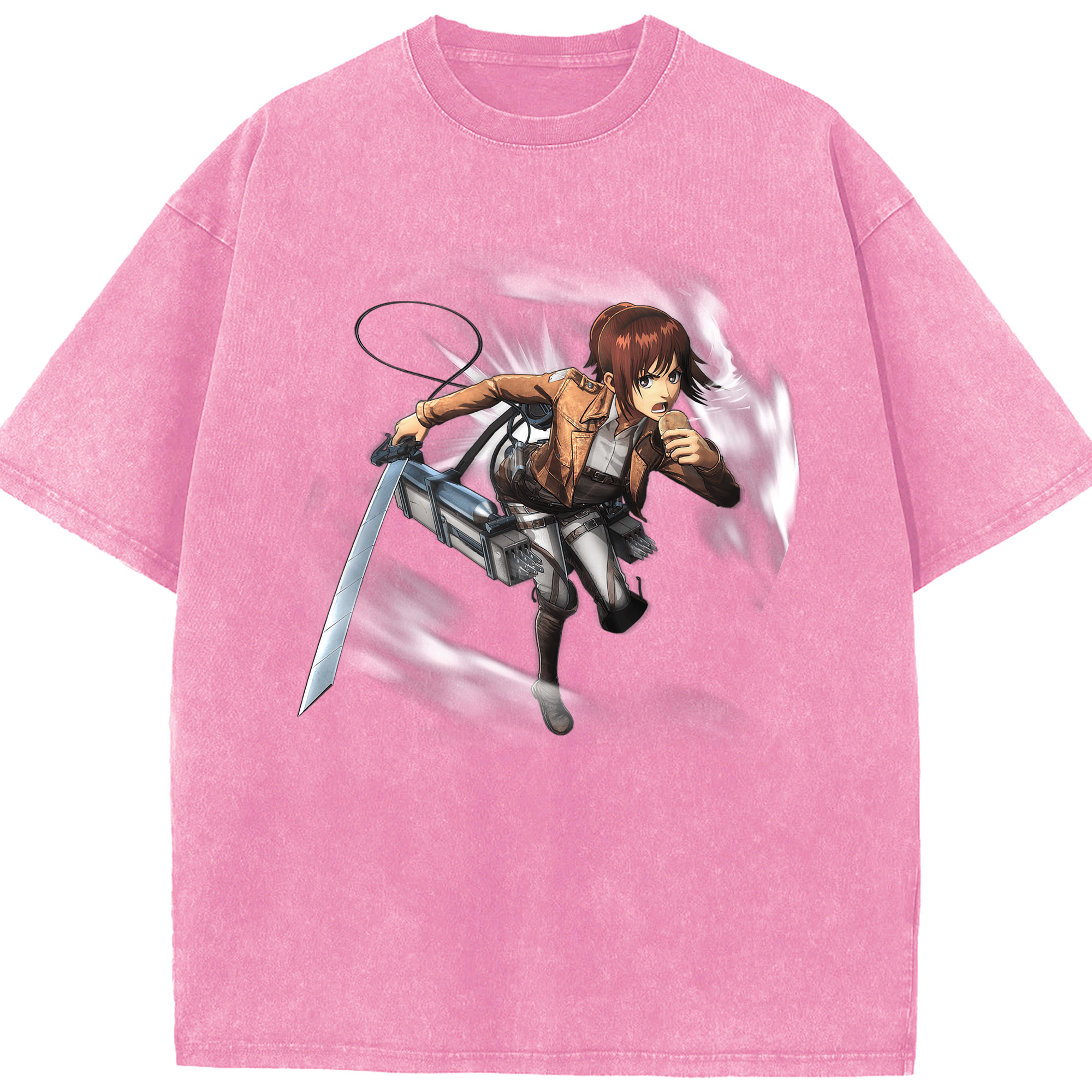 （画像用） 進撃の巨人 サシャ·ブラウス Attack on Titan Sasha Blaus 綿100% ヴィンテージ風 半袖Tシャツ（フロントプリント）